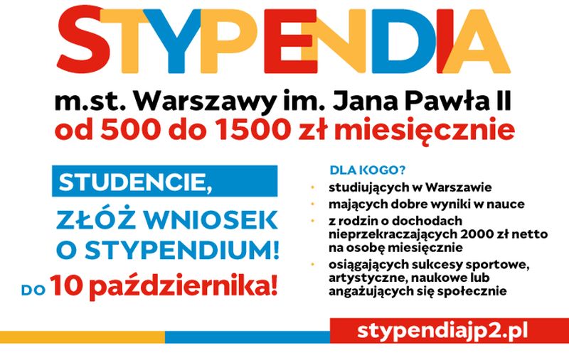 Stypendium m.st.Warszawy im.&nbsp;Jan Pawła II